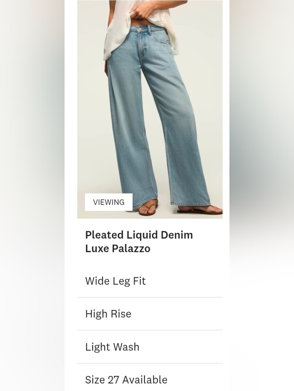 NWT Lucky Brand Tencel Lyocell Pleated Liquid Denim Luxe Palazzo Jeans Wide Leg - Picture 10 of 12